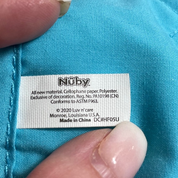 Nuby Teether Frog Blanket Lovey Sensory Plush Baby Toy Security Blanket - Picture 4 of 7